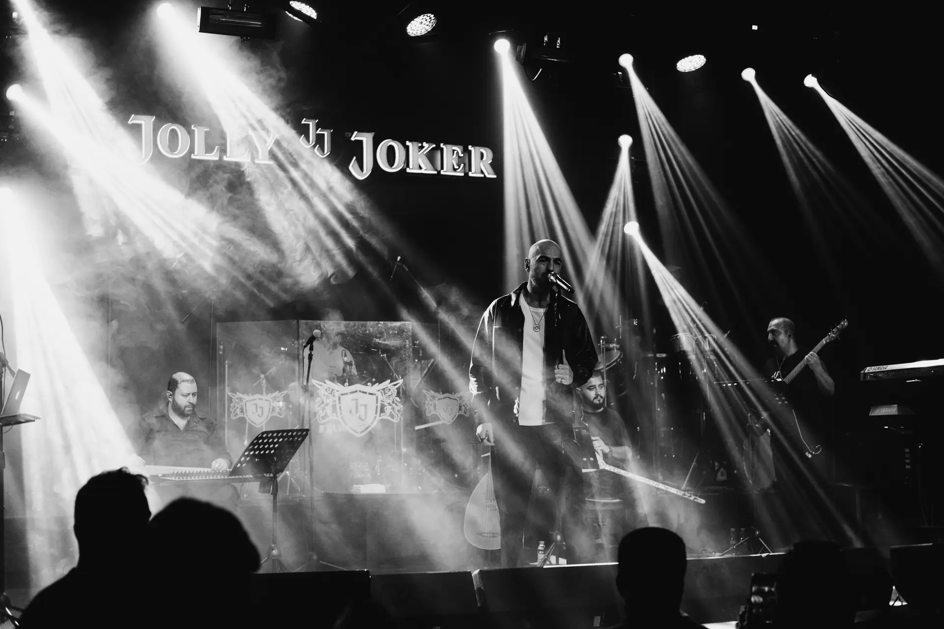 Vibrant live band performance on stage