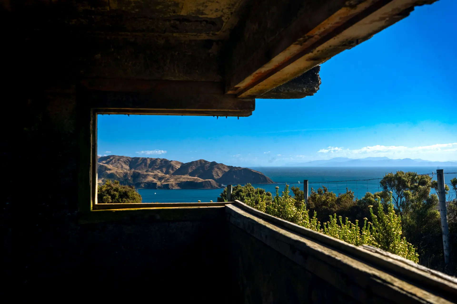 Coastal view from a sheltered lookout