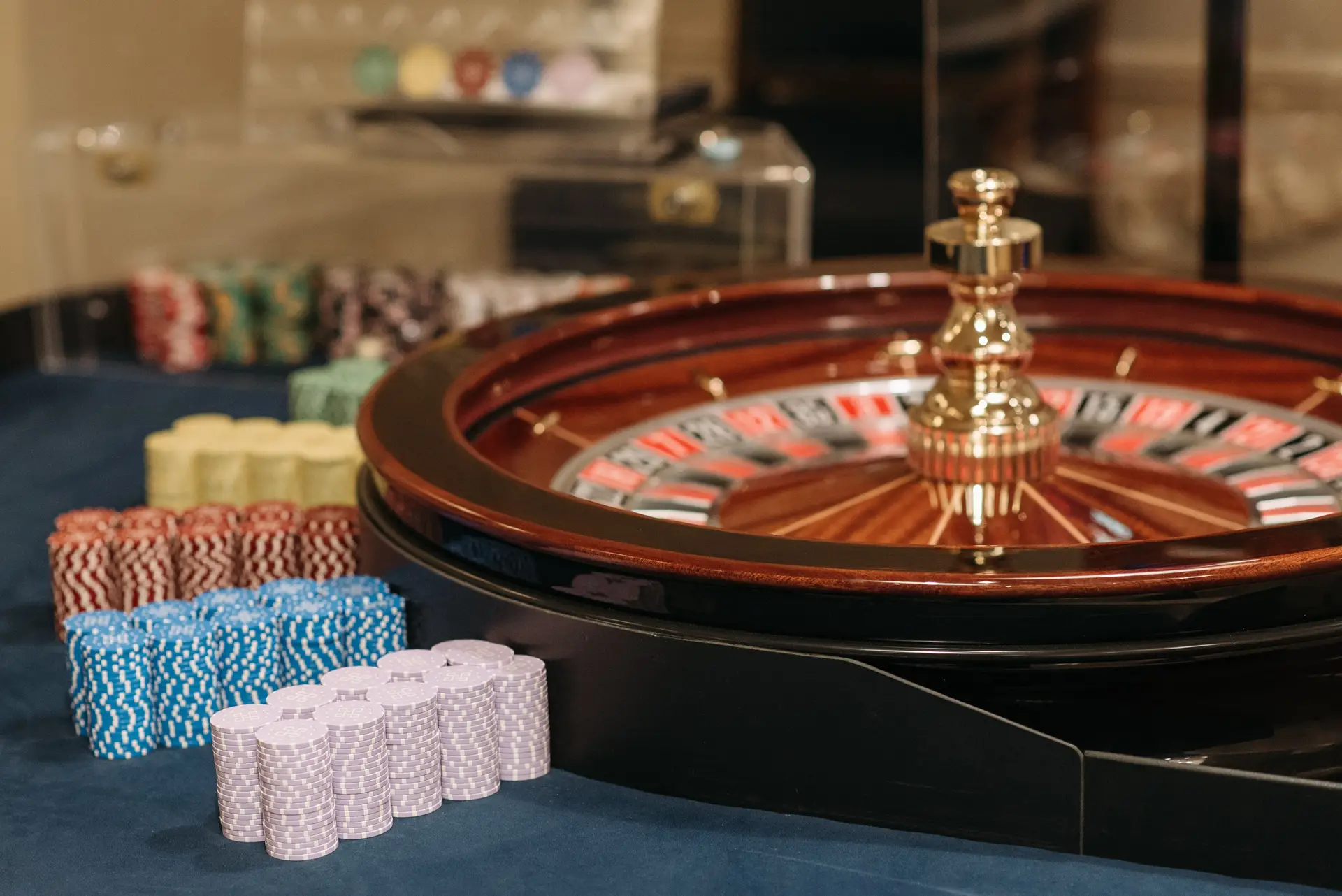 Casino chips and ambiance