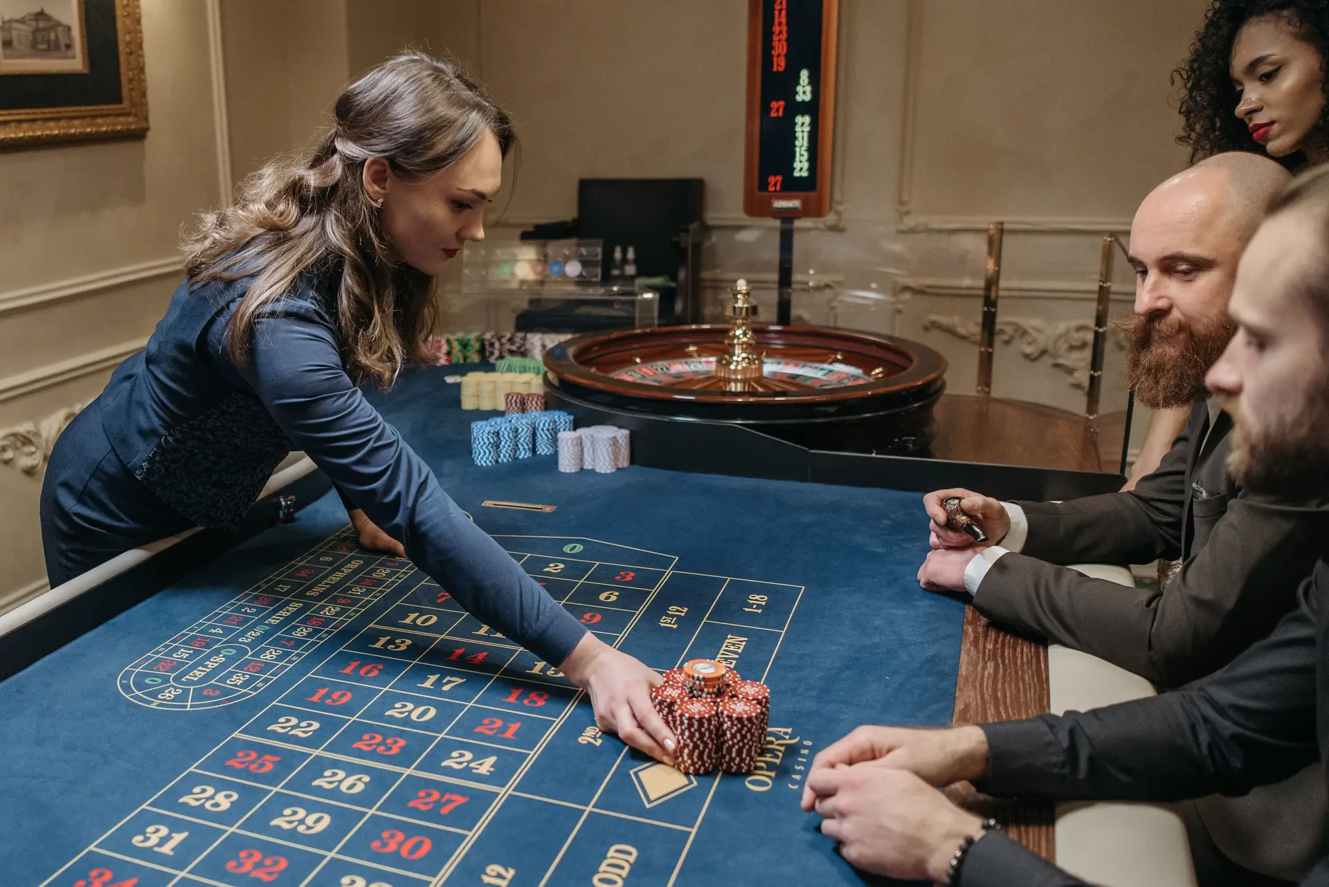 Roulette table action